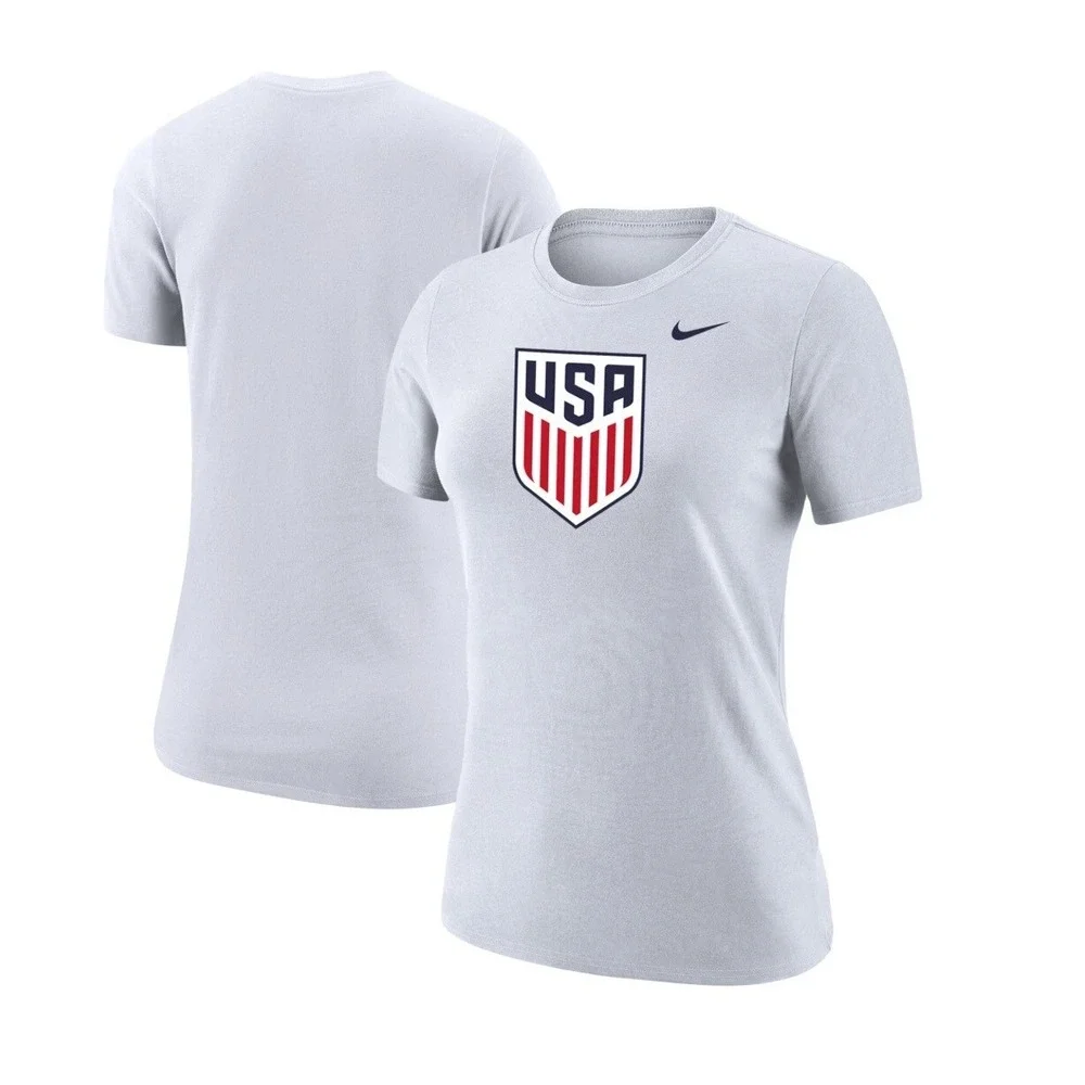 Nike Team USA Women's training Club Crest Cotton T-Shirt White Size XL New